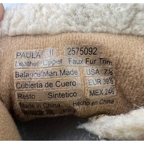 Earth Spirit Paula II Brown Suede Faux Fur Tie Ankle Comfort Snow Boots 7.5 - Picture 8 of 10